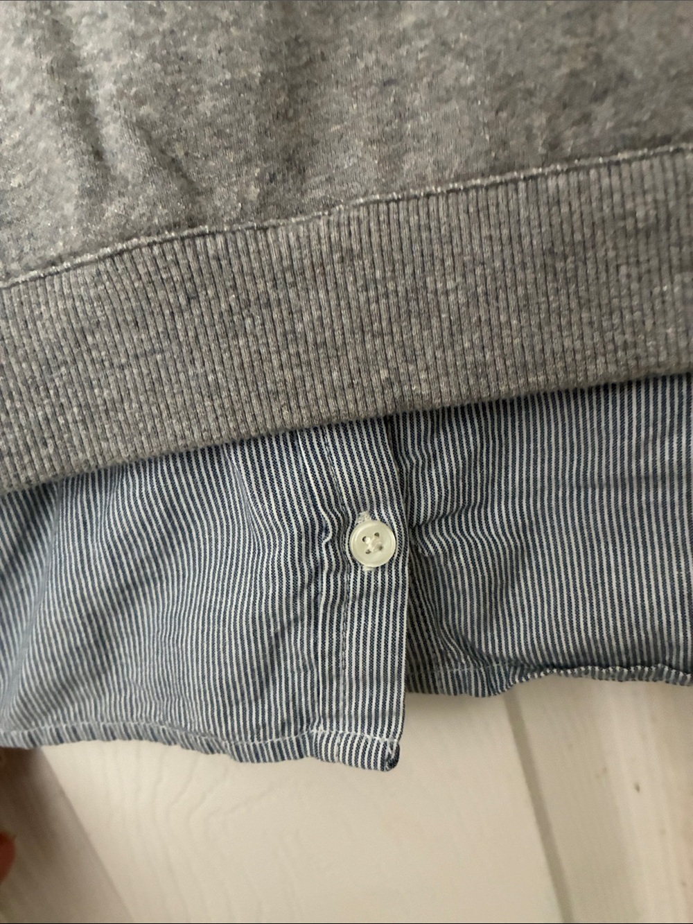 Anthropologie Floreat Gray Layered Embroidered Short-Sleeve Sweatshirt M - Picture 9 of 11